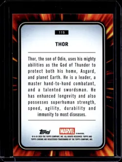 2025 Topps Chrome Marvel Sapphire Thor #119 - Image 2