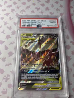 2020 Pokemon Espeon and Deoxys GX Tag Team SM240 Black Star Promo PSA 8 - Image 3