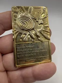 Poliwhirl Pokemon 23K Gold Plated Trading Card 1999 Burger King Limited Edition - Image 2