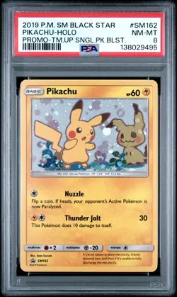 2019 POKEMON SM BLACK STAR PROMO TEAM UP SINGLE PACK BLISTERS PIKACHU-HOLO PSA 8 - Image 1