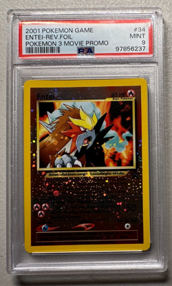 2001 POKEMON GAME MOVIE POKEMON 3 MOVIE PROMO #34 ENTEI-REVERSE FOIL PSA 9 - Image 1
