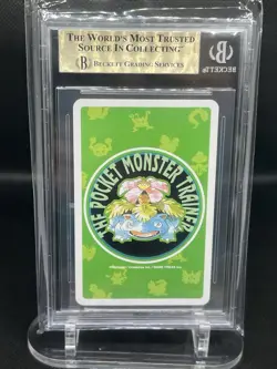 1996 POKEMON Green VERSION PLAYING CARDS 6 OF HEARTS #111A RHYHORN BGS 10 - Image 2