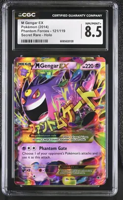 CGC 8.5 M Gengar EX 2014 Phantom Forces 121/119 Secret Rare Holo Pokemon Card - Image 1