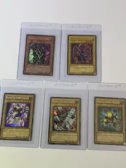 Yugioh Card Collection Holo Cards Rare Vintage Lot Of 5 Lightly Played - Image 1