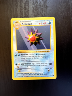 Starmie 64/102 Shadowless Base Set Pokemon Card Vintage WOTC | LP - Image 1