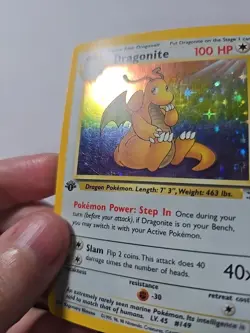 Dragonite 1st Edition Holo 4/62 Fossil Set 1999 WOTC Vintage Pokemon Card - Image 3