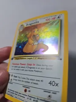 Dragonite 1st Edition Holo 4/62 Fossil Set 1999 WOTC Vintage Pokemon Card - Image 5
