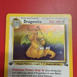 Dragonite 1st Edition Holo 4/62 Fossil Set 1999 WOTC Vintage Pokemon Card - Image 2