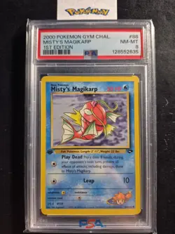First Edition 2000 Pokemon Gym Challenge 88/132 Misty's Magikarp PSA NM-MT 8 - Image 1