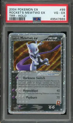 2004 POKEMON EX TEAM ROCKET RETURNS #99 ROCKET'S MEWTWO EX-HOLO PSA 4 VG-EX - Image 1