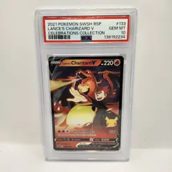 Pokemon Celebrations Lance's Charizard V PSA 10 Gem Mint SWSH133 Promo - Image 1