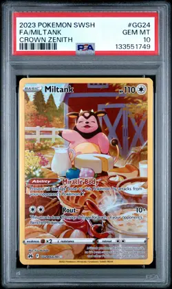2023 POKEMON SWORD & SHIELD CROWN ZENITH #GG24 FULL ART/MILTANK PSA 10 - Image 1
