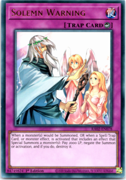 Solemn Warning - RA02-EN078 - Ultra Rare - 1st Edition Yugioh - Image 1