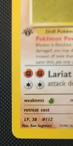 Pokemon Gym Heroes 1st Edition Brock's Rhydon 2/132 - LP/NM - Image 3