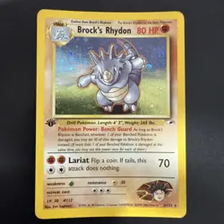 Brock's Rhydon 2/132 Gym Heroes 1st Edition Holo Swirl - Image 1