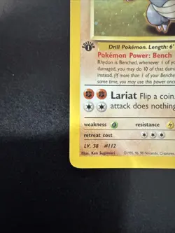 Brock's Rhydon 2/132 Gym Heroes 1st Edition Holo Swirl - Image 2