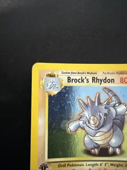Brock's Rhydon 2/132 Gym Heroes 1st Edition Holo Swirl - Image 5