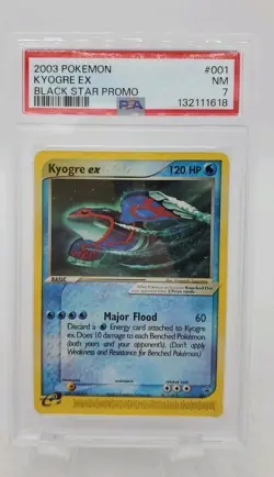 2003 Pokemon Kyogre EX #001 Black Star Promo PSA 7 EX Holo Rare WOTC Card - Image 1
