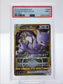 MEWTWO VSTAR 2022 POKEMON GO SECRET RARE FULL ART 086/078 PSA 9 Q3627 - Image 1