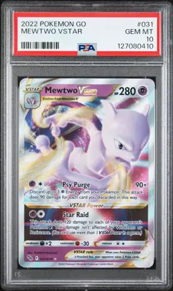 2022 POKEMON GO #031 MEWTWO VSTAR PSA 10 - Image 1