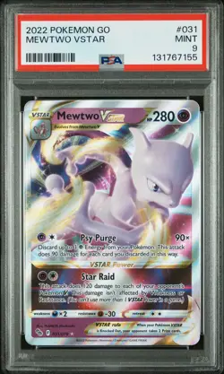 2022 POKEMON GO #031 MEWTWO VSTAR PSA 9 - Image 1