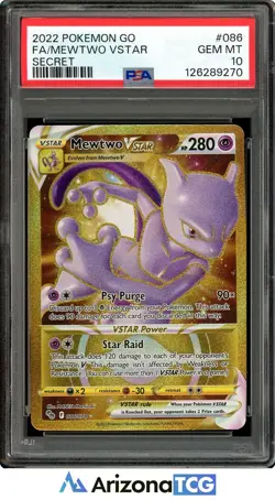 Pokemon 2022 Mewtwo VSTAR 086/078 Full Art Secret Pokemon Go GEM MINT PSA 10 - Image 1