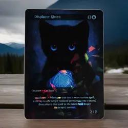 Displacer Kitten | Custom Foil Fan Alt Art | Mtg Commander Playtest Card - Image 1