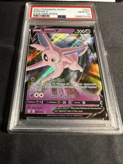 Pokemon TCG Espeon V Holo Ultra Rare Card 064/203 Evolving Skies PSA 10 - Image 2