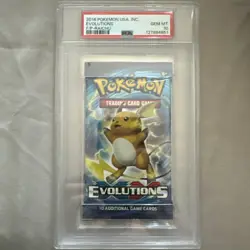 2016 Pokemon XY Evolutions Booster Pack Raichu Graded PSA 10 GEM MT New Sealed - Image 1