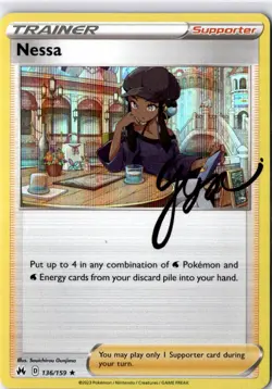 Pokemon Nessa 136/159 - Crown Zenith - Rare Holo Near Mint English - Image 1