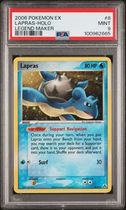 2006 POKEMON EX LEGEND MAKER LAPRAS #8 HOLO FOIL PSA 9 MINT #100962665 - Image 1