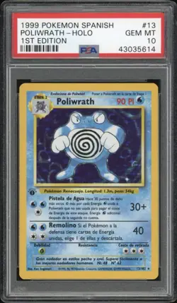 1999 Pokemon SPANISH 1st Edition Base Set Poliwrath Holo 13/102 PSA 10 GEM MINT - Image 1