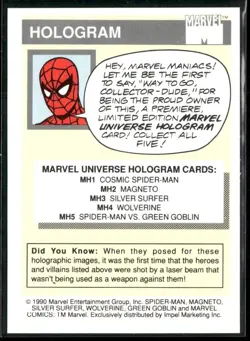 1990 Marvel Universe Hologram Cosmic Spider-Man #MH1 - Image 2
