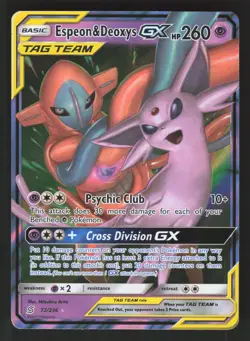 Espeon & Deoxys GX 72/236 Pokemon TCG SM - Unified Minds NM - Image 1