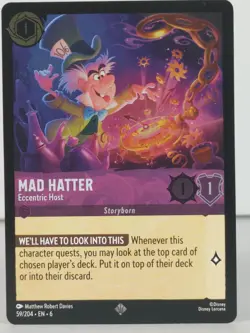 Mad Hatter - Eccentric Host - Azurite Sea - 59/204 - singles - Lorcana TCG - SR - Image 3