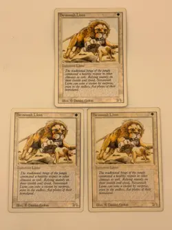 3x Savannah Lions Revised LP MP HP MTG Magic the Gathering - Image 1