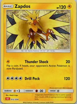 Pokemon Zapdos Trading Card Game Classic 012/034 Near Mint NM - Image 1