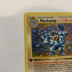 Pokemon Machamp 8/102 Pokemon Card TCG-1st Edition Shadowless Holo Rare 1999 - Image 5