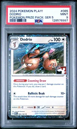 2024 POKEMON PLAY! POKEMON PRIZE PACK: SER 5 #085 DODRIO PSA 9 - Image 1