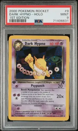 Dark Hypno-Holo Pokemon Rocket 9 NM PSA 9 - Image 1