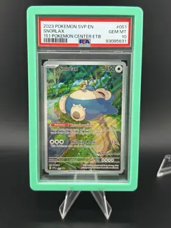 PSA 10 GEM MINT 2023 POKEMON 151 SNORLAX (POKEMON CENTER ETB) STAMPED PROMO #051 - Image 1