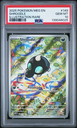 POKEMON - MEGA EVOLUTION - SHROODLE #149 - 2025 ILLUSTRATION RARE - PSA 10 - Image 1