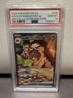 2025 POKEMON DRI EN-DESTINED RIVALS #235 ARVEN'S MABOSSTIFF EX PSA 10 - Image 1