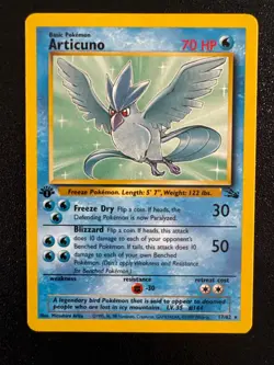 1999 Pokemon Fossil 1st Edition Articuno Non-Holo 17/62 - Image 1