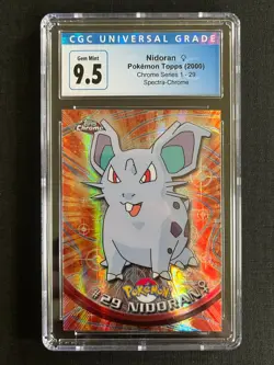 CGC 9.5 SPECTRA Topps Chrome Nidoran #29 Holo Rare Pokemon TV 2000 GEM MINT - Image 1