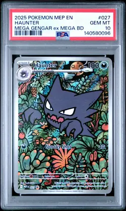 2025 POKEMON MEP MEGA GENGAR EX MEGA BATTLE DECK PROMO #027 HAUNTER PSA 10 - Image 1