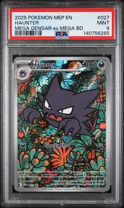 2025 POKEMON MEP EN-ME BLACK STAR PROMO #027 HAUNTER PSA 9 - Image 1