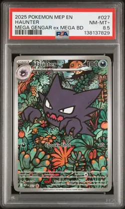 2025 POKEMON MEP MEGA GENGAR EX MEGA BATTLE DECK PROMO #027 HAUNTER PSA 🔥🔥🔥 - Image 1