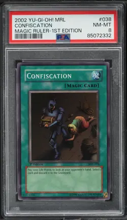 2002 Yu-Gi-Oh! Magic Ruler 1st Edition Confiscation #MRL-038 PSA 8 NM-MT - Image 1