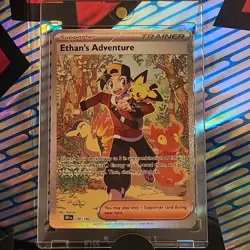 Pokemon TCG Destined Rivals Ethan's Adventure Full Art Trainer Card 236/182 Sir - Image 1